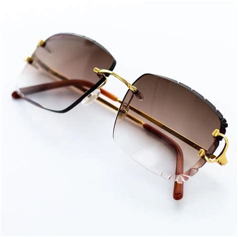 cartier big c rimless sunglasses|cartier rimless glasses with diamonds.